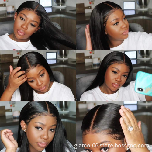 High Quality Pre Bleached Plucked 12A Wig Vendors 30 40 50 Inch Loose Wave Human Hair Straight Long Mink Lace Front Frontal Wigs